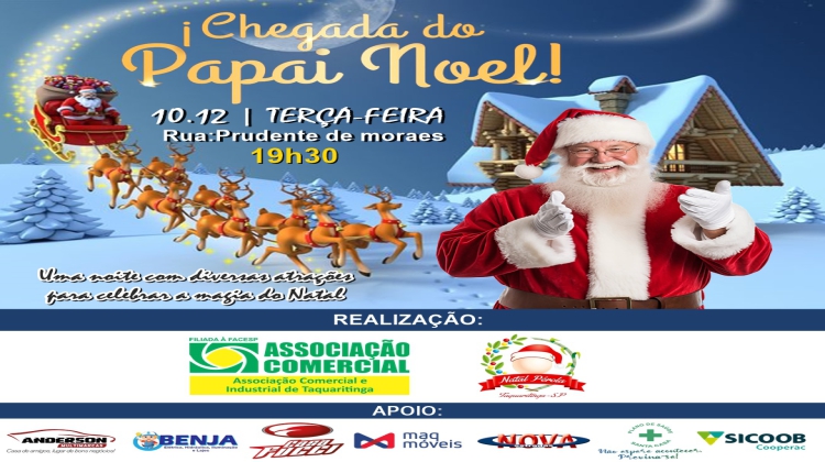 Notícia: CHEGADA DO PAPAI NOEL.